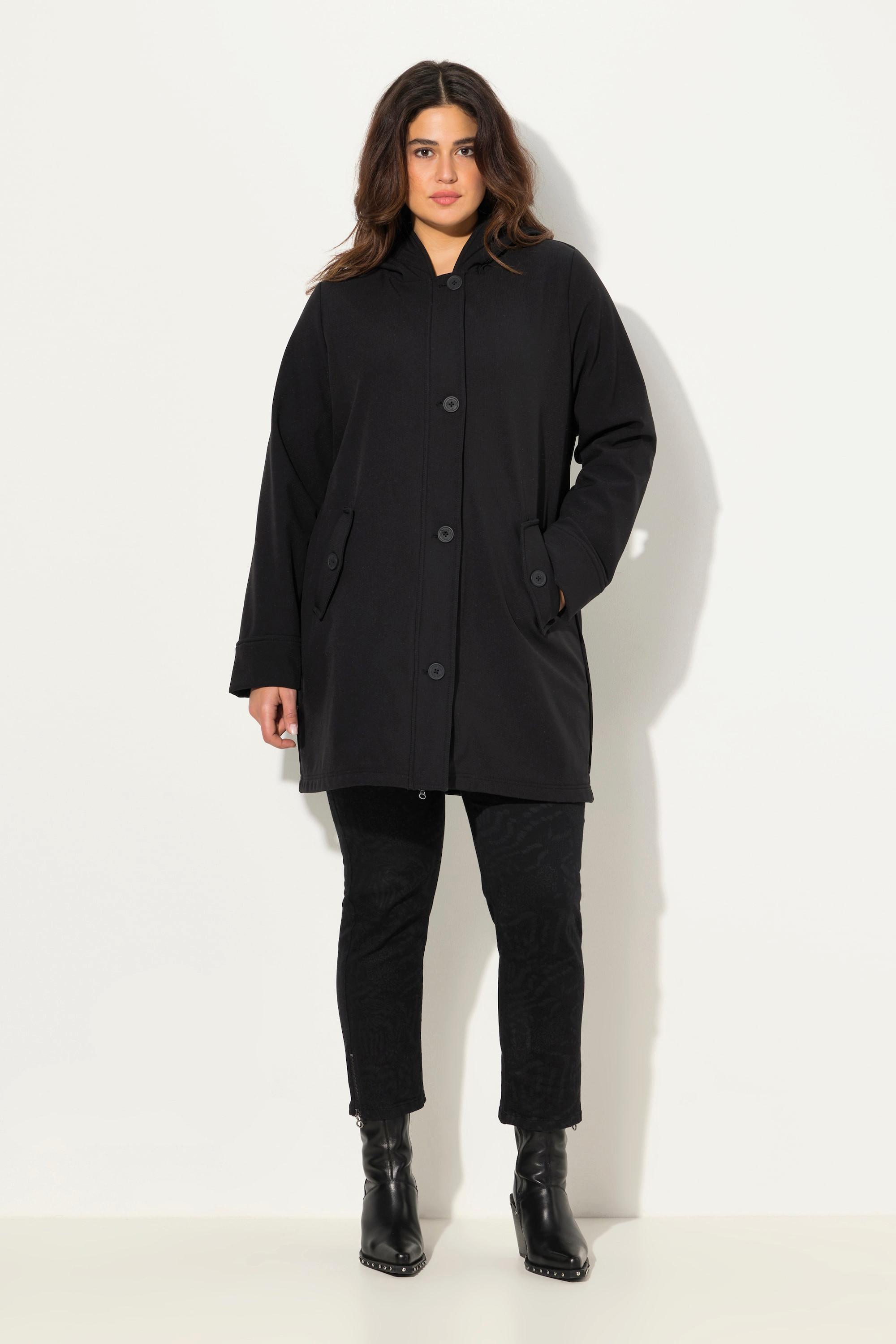 Ulla Popken Cappotto Softshell idrorepellente con cappuccio  