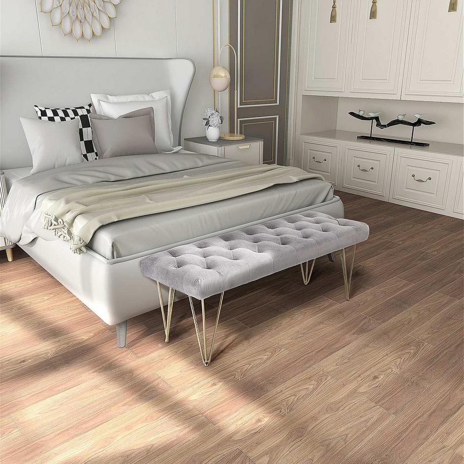 Northio Sitzbank Im Eingangsbereich Schuhbank Mit Samtbezug, Sitztruhe, Velvet, Grau, 116X44,5X49Cm  