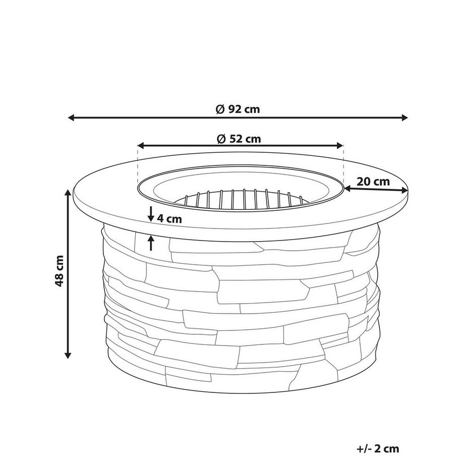 Beliani Foyer avec grille en MgO TAMBORA  