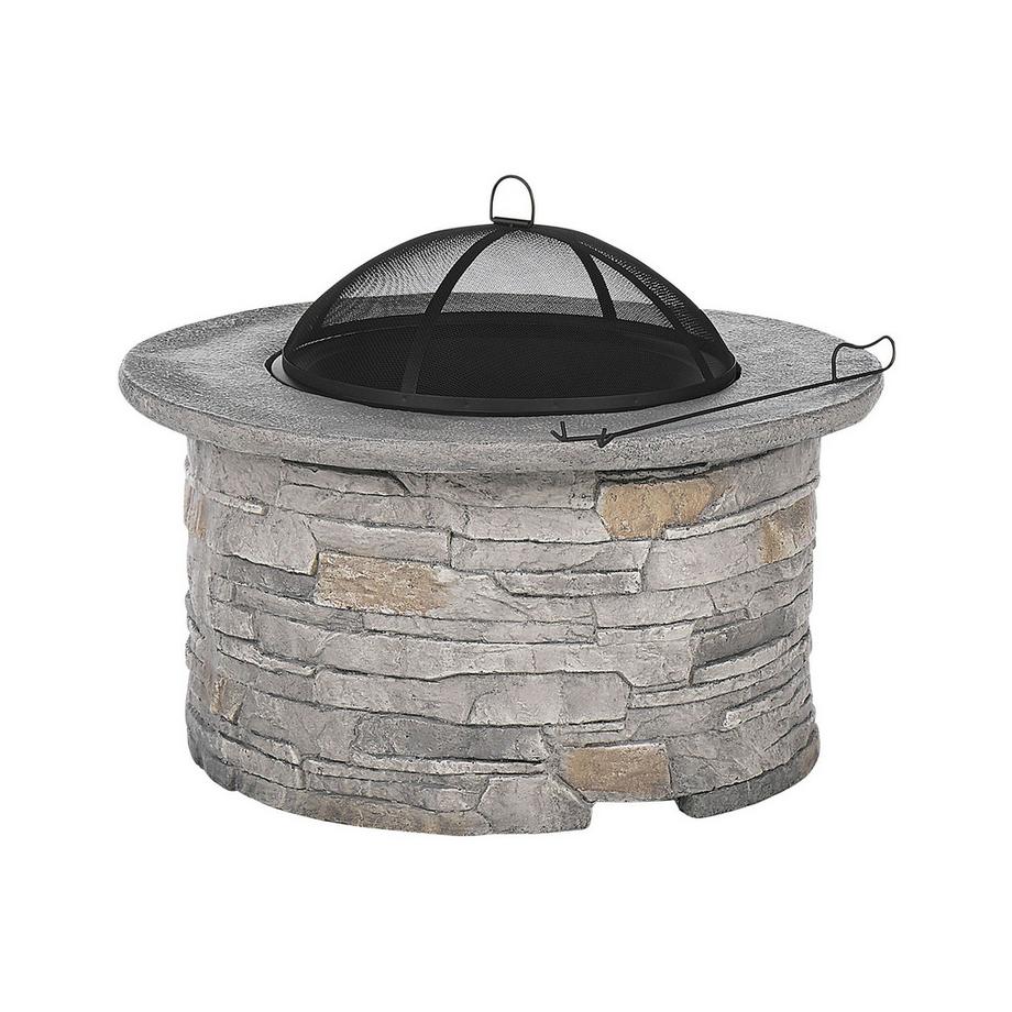 Beliani Foyer avec grille en MgO TAMBORA  