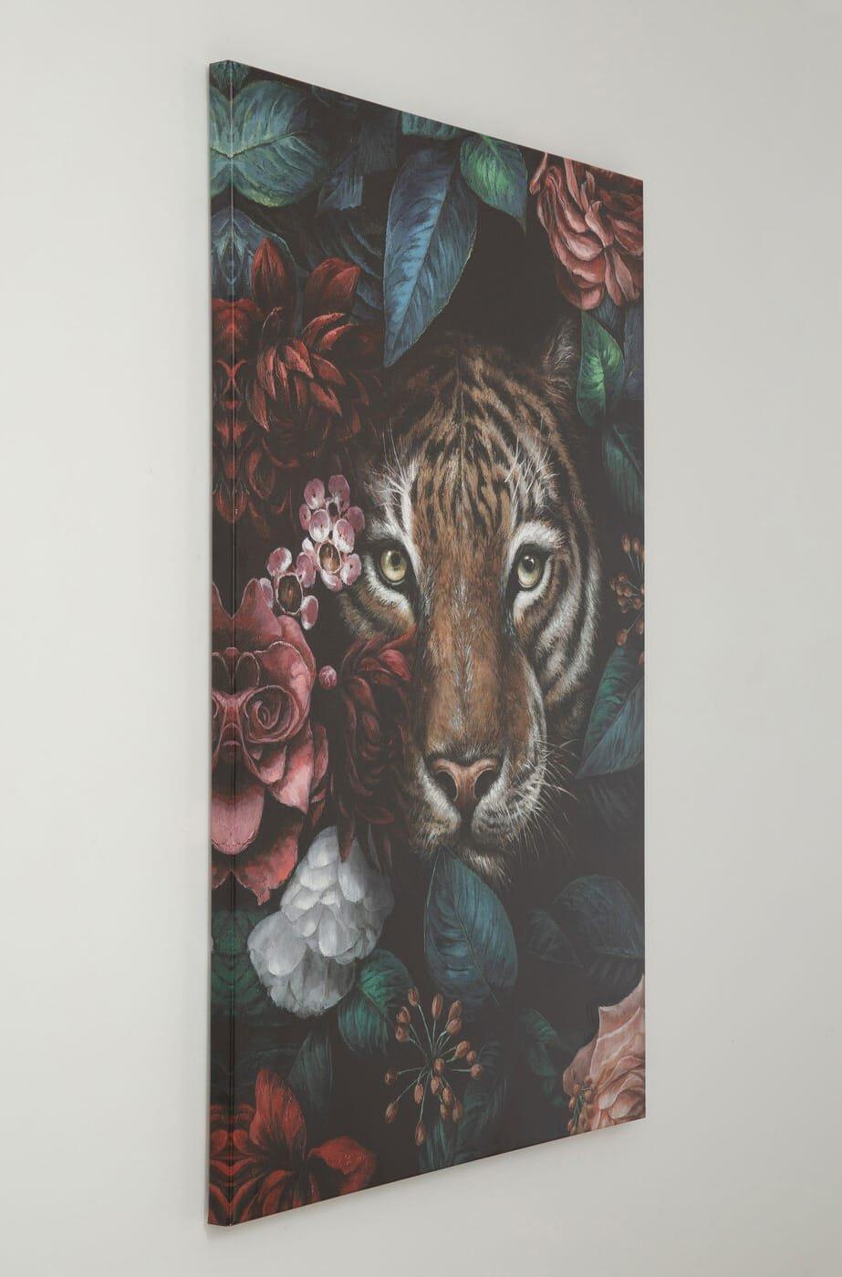 KARE Design Stampa su tela Tigre in fiore 90x140  