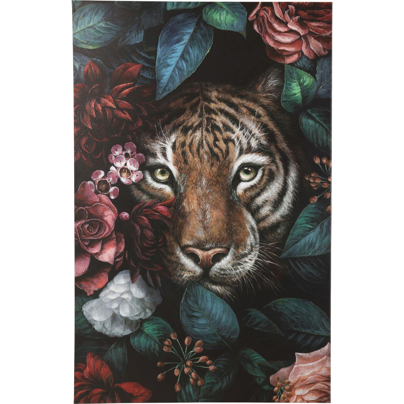 Image of Leinwandbild Tiger in Flower 90x140 Leinwandbild Tiger in Flower 90x140