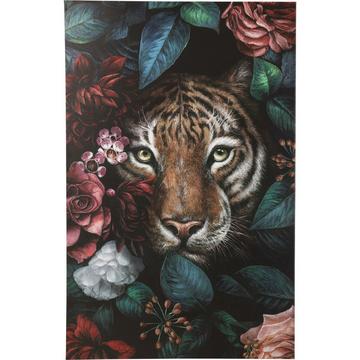 Tableau sur toile Tigre en fleur 90x140