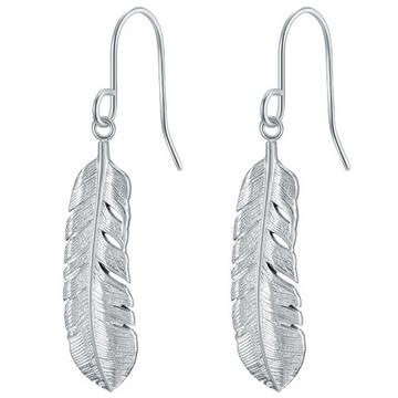 Femme Boucles d´oreilles en acier inoxydable Plume