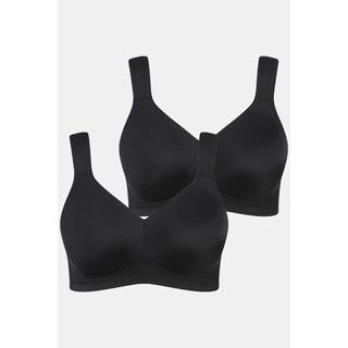 Ulla Popken  Soutien-gorge en microfibre, sans armatures, bonnets moulés - lot de 2 