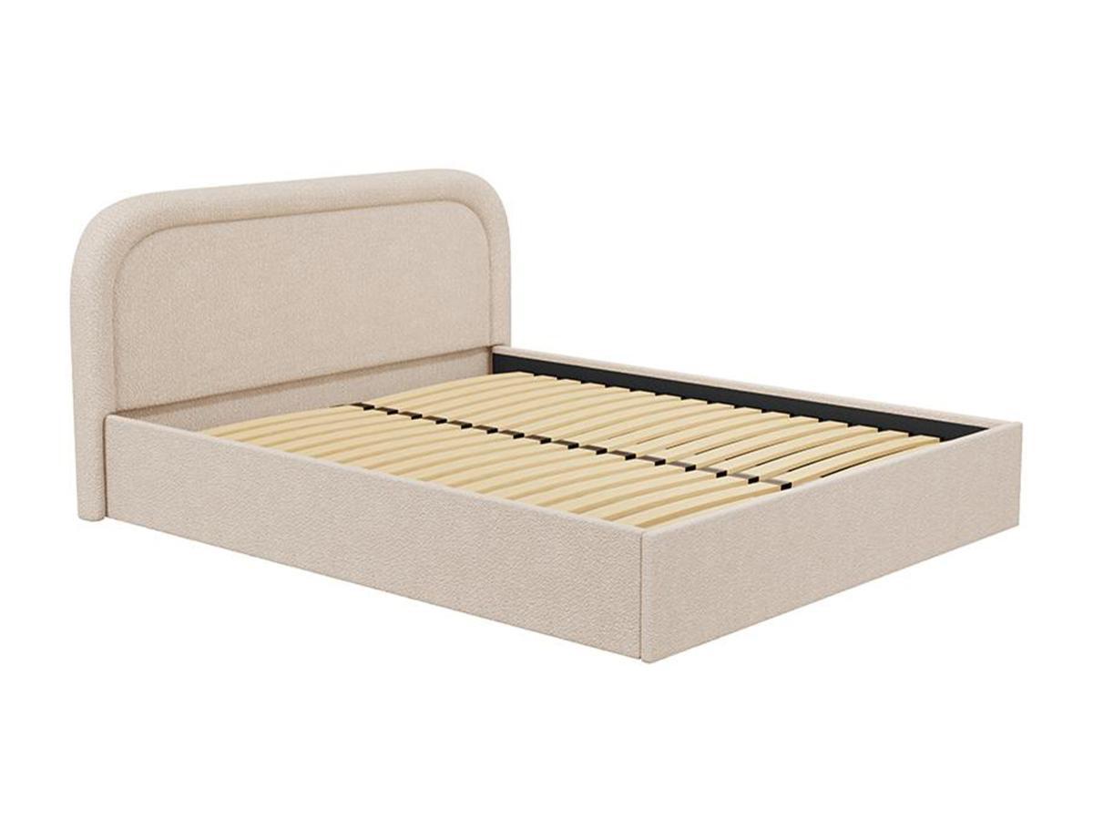 Vente-unique Bett mit Bettkasten - Bouclé-Stoff - 180 x 200 cm - Beige - FIREZA  