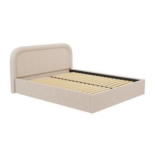 Vente-unique Bett mit Bettkasten - Bouclé-Stoff - 180 x 200 cm - Beige - FIREZA  