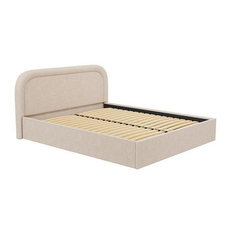 Vente-unique Bett mit Bettkasten - Bouclé-Stoff - 180 x 200 cm - Beige - FIREZA  