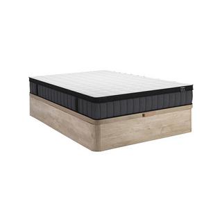 Ysmée Ensemble 140 x 190 cm sommier coffre naturel clair + matelas ressorts ensachés 7 zones et mémoire de forme rafraichissante ép.25cm - TOLCA de YSMÉE  