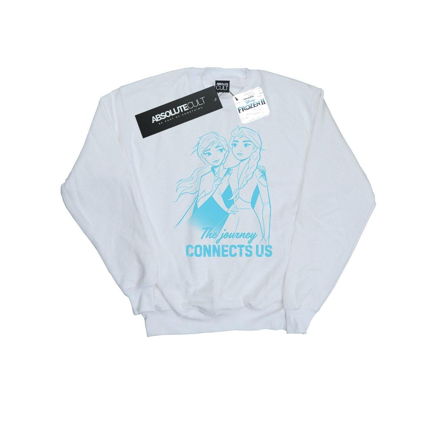 Image of Frozen 2 Elsa And Anna The Journey Connects Us Sweatshirt Unisex Weiss 104