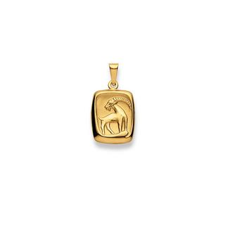 MUAU Schmuck  Pendentif signe du zodiaque capricorne or jaune 750, 24x13mm 