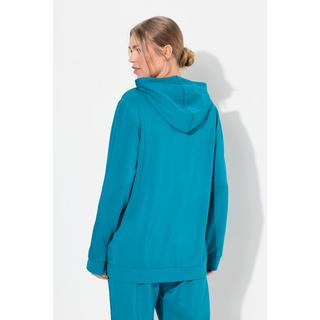 Ulla Popken  Sweat-shirt à manches longues et capuche, lettrage imprimé 