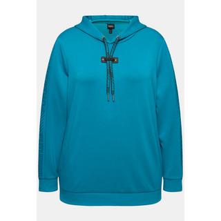 Ulla Popken  Sweat-shirt à manches longues et capuche, lettrage imprimé 