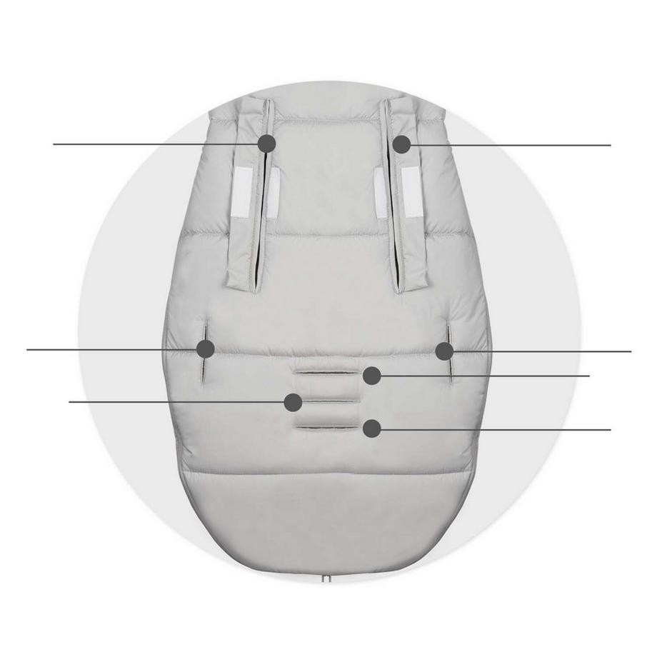 B2X  Grauer Schlafsack für Kinderwagen und Schlitten – Elmi Ricokids 