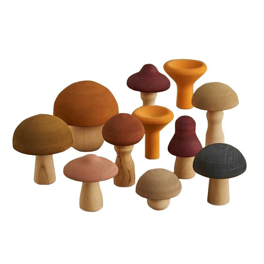 Image of Waldorf Spielzeug, Kinderspielzeug, Küchenspielzeug - Set MUSHROOMS Multicolor