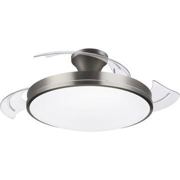 Plafonnier LED Atlas ventilateur 28W+35W nickel