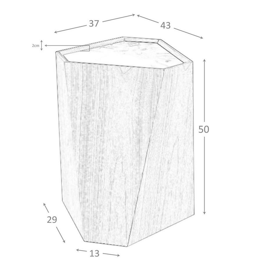 ANGEL CERDA Table d'angle triangulaire en porcelaine, marbre et noyer  