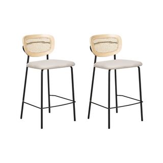 Beliani Lot de 2 chaises de bar en Polyester Rétro MAYETTA  