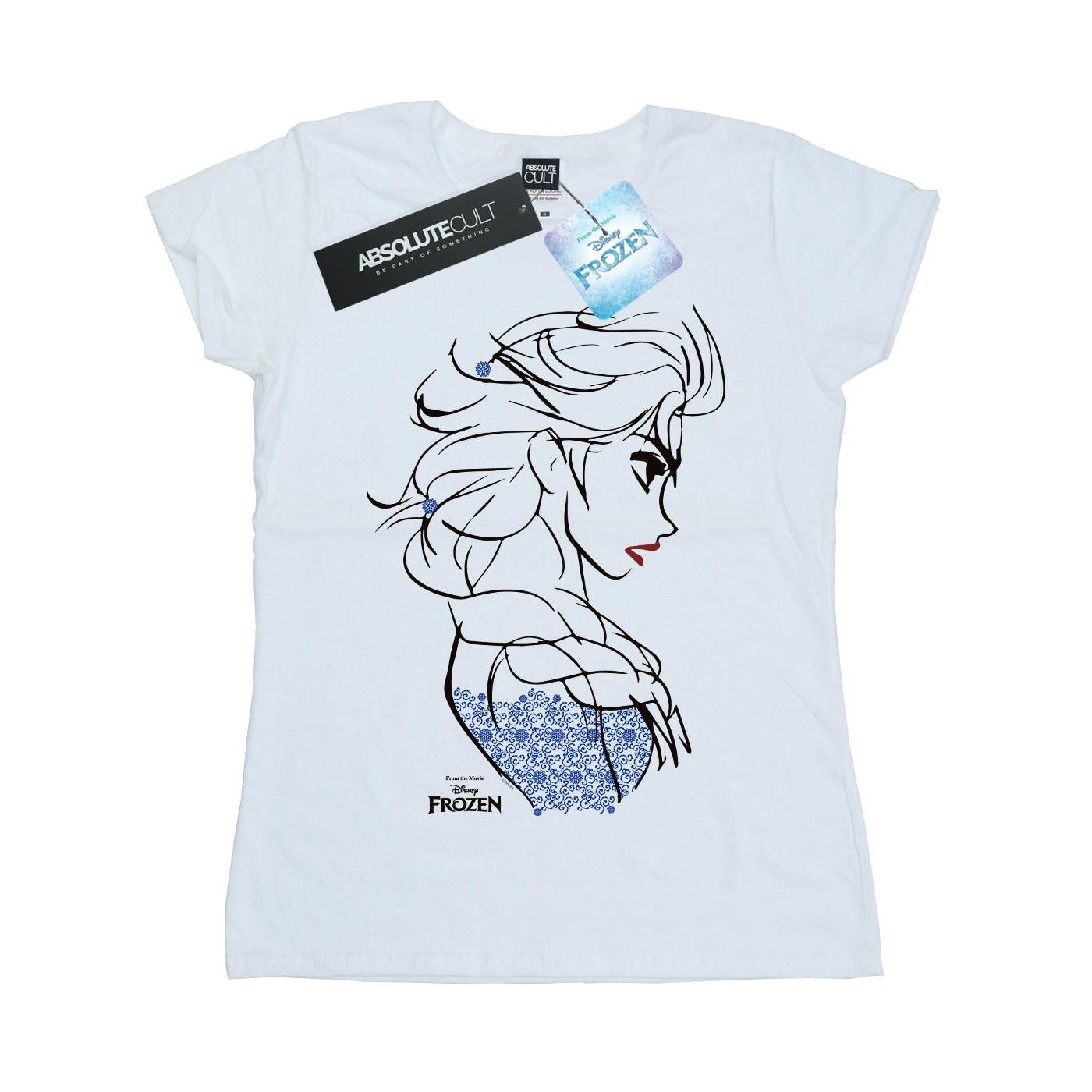 Image of Frozen Elsa Sketch Tshirt Damen Weiss L