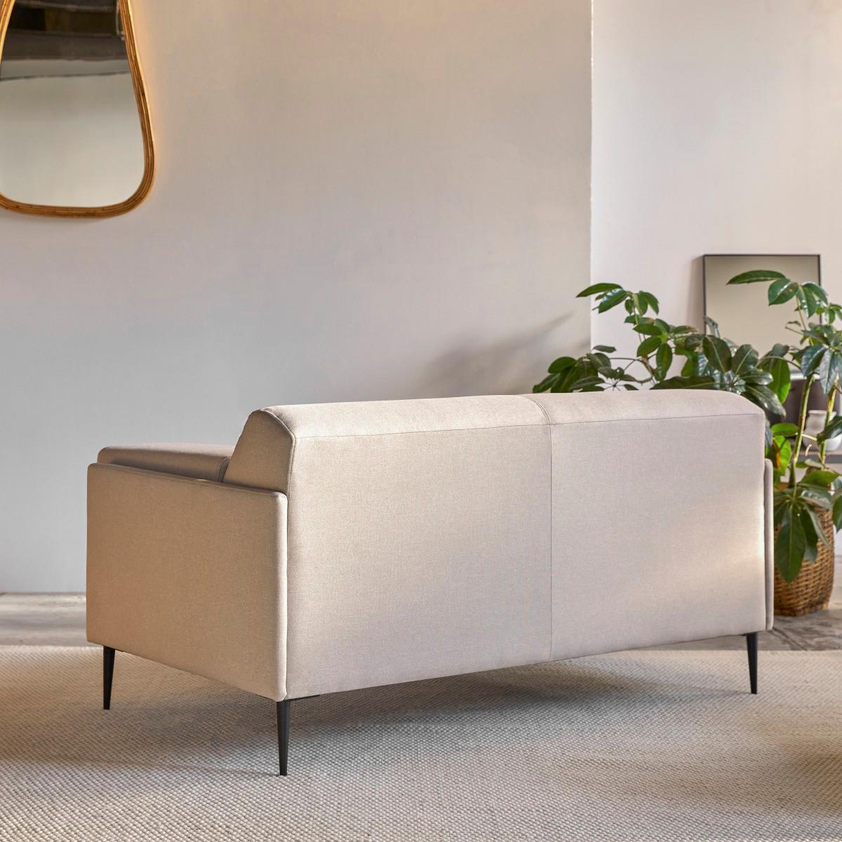 Tikamoon Canapé en tissu écru 2-3 places Finn  