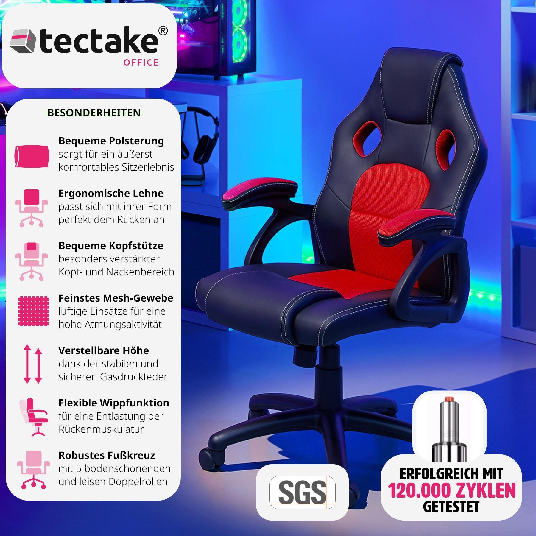 Tectake Sedia da gioco racing Mike  