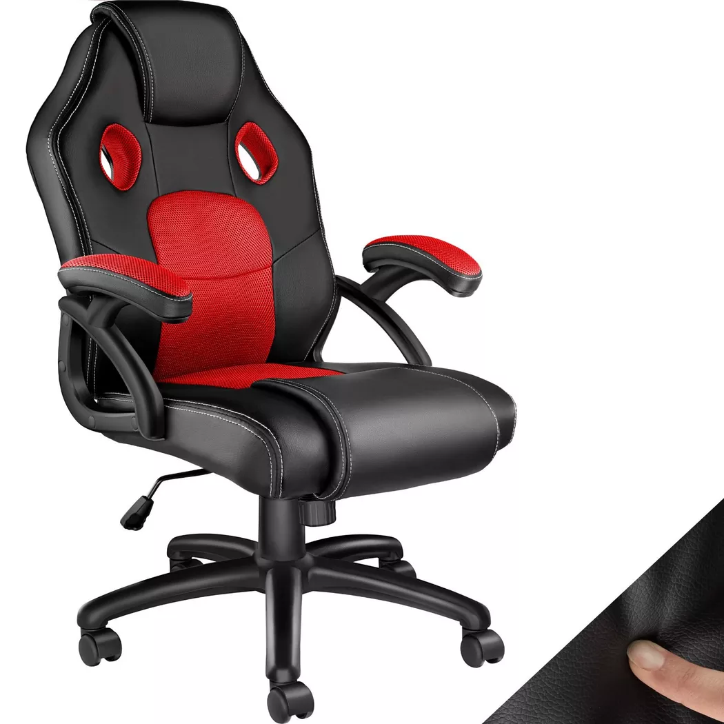 Tectake – Bürostuhl Mike, 68cm, Rot