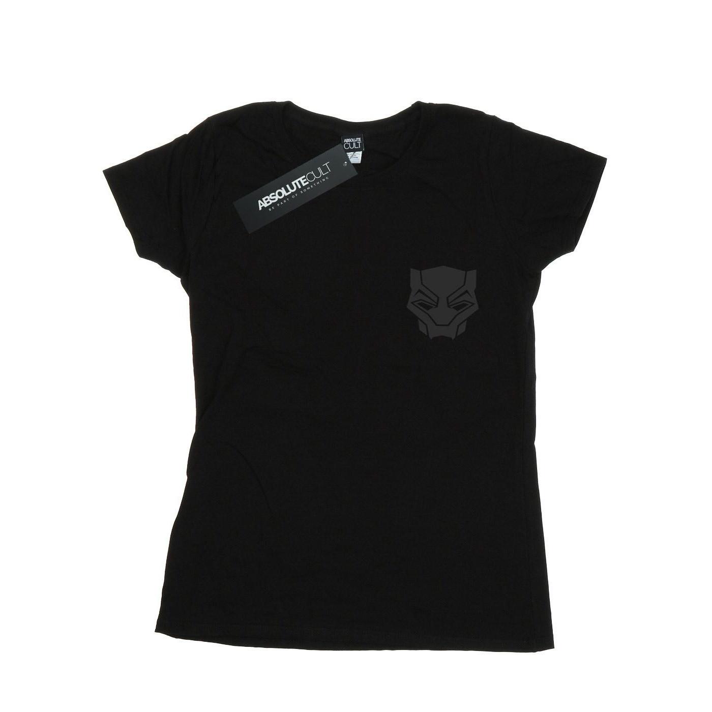 Image of Black Panther Black On Black Chest Print Tshirt Damen Schwarz M