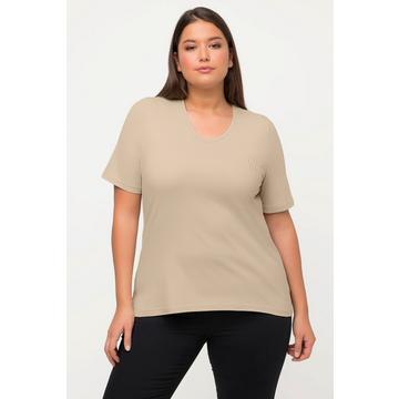 T-shirt, PURE, col en V, manches mi-hauteur, coton bio