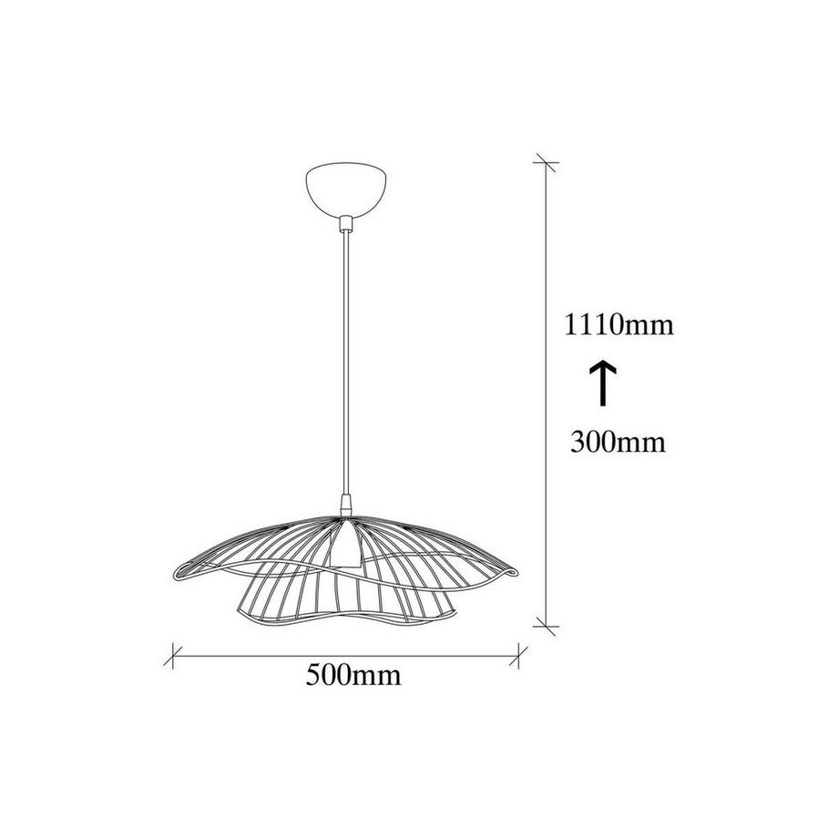 Vente-unique Lampadario cavi D.50 x H.110 a 300 cm in Metallo Dorato Vintage - ATHERIA  