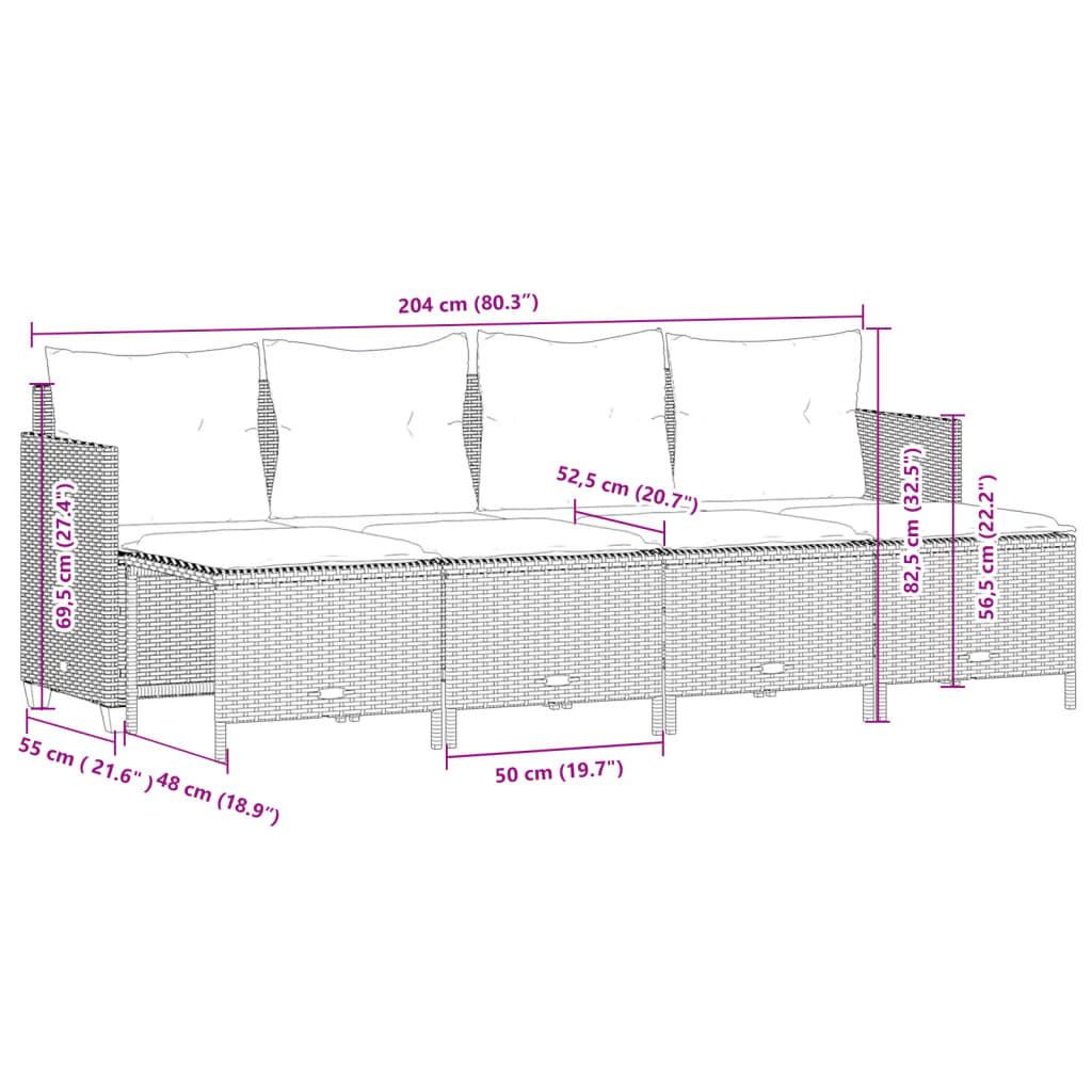 VidaXL Ensemble de canapés de jardin rotin synthétique  