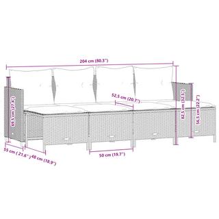 VidaXL Ensemble de canapés de jardin rotin synthétique  