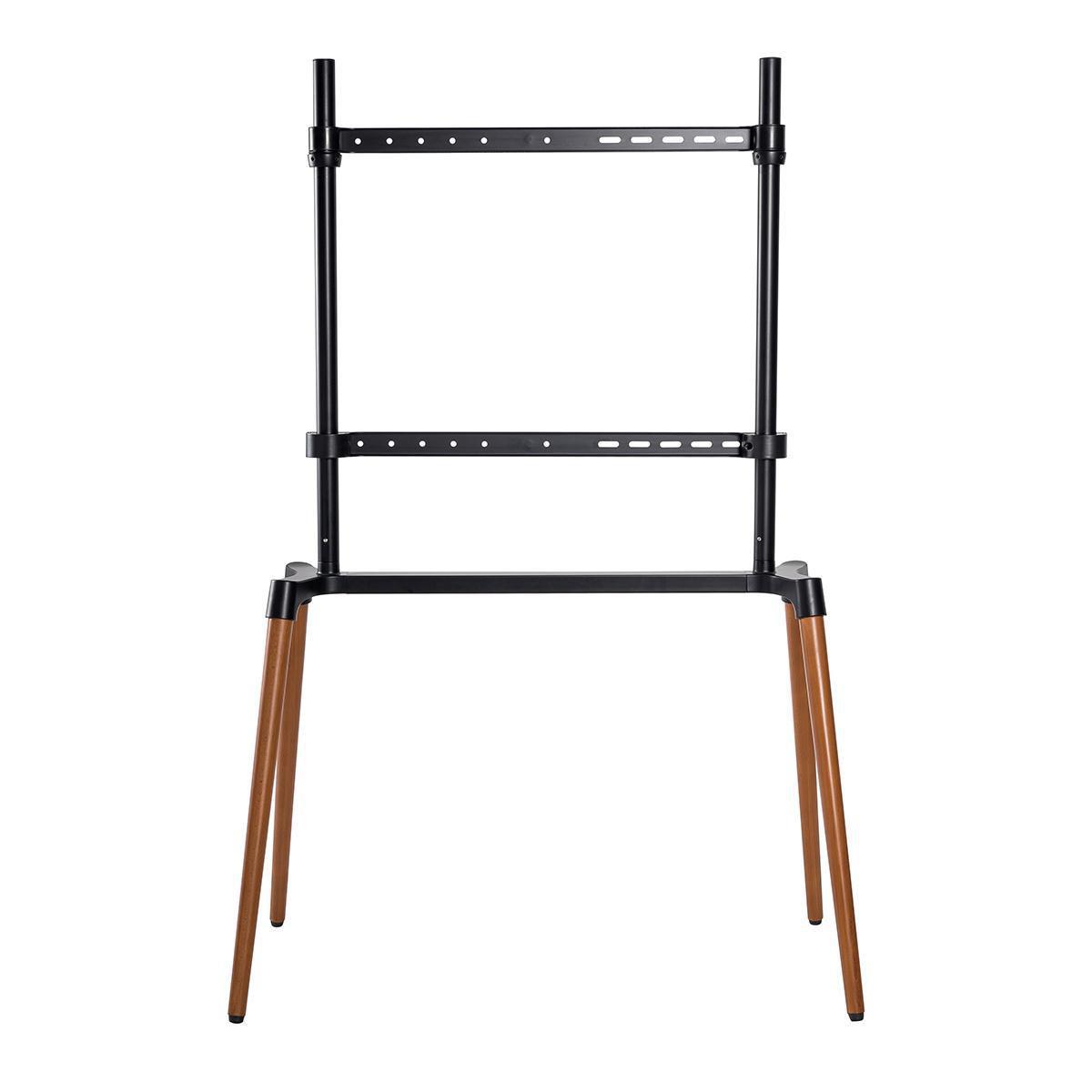 Nedis  TV Bodenständer | 60 - 75 " | maximal unterstützes Bildschirmgewicht: 40 kg | Scandinavian Design | Anti-Kipp-Gurt | Schnappverschluss | Aluminium / Stahl | Schwarz 