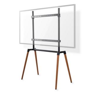 Nedis  TV Bodenständer | 60 - 75 " | maximal unterstützes Bildschirmgewicht: 40 kg | Scandinavian Design | Anti-Kipp-Gurt | Schnappverschluss | Aluminium / Stahl | Schwarz 