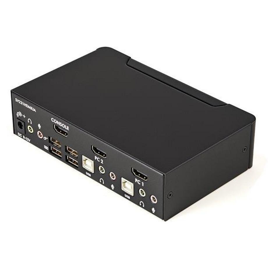 STARTECH.COM  Switch KVM HDMI USB 2 porte, con audio e hub USB 2.0 