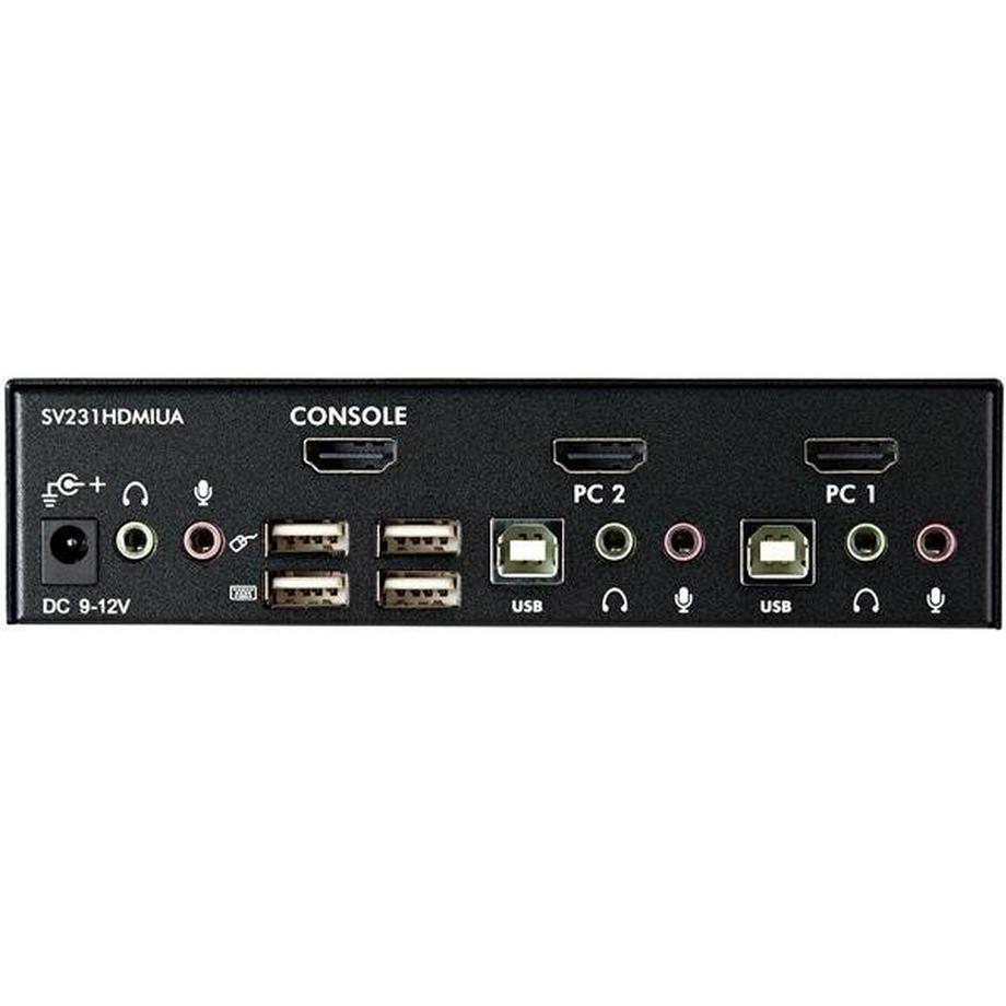 STARTECH.COM  Switch KVM HDMI USB 2 porte, con audio e hub USB 2.0 