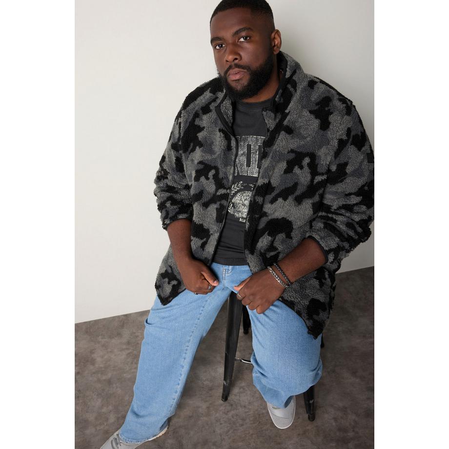 Sthuge Teddy Camouflage Stehkragen Jacke  