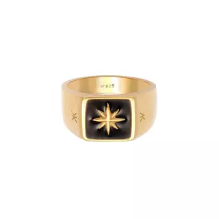 Kuzzoi Ring Siegelring Basic Stern online Silber Emaille MANOR | kaufen - 925