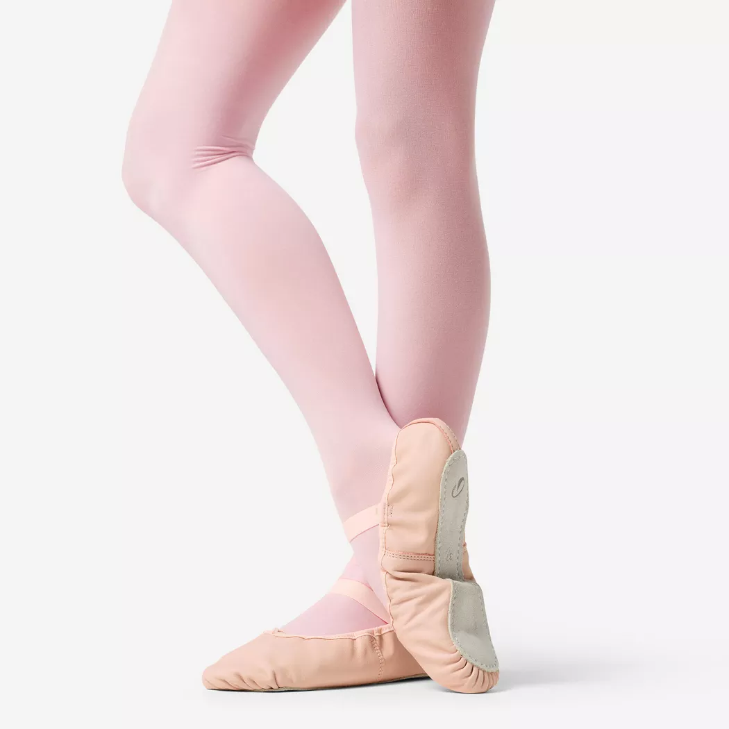 DOMYOS - Ballettschuhe Leder durchgehende Sohle, 40, Rosa