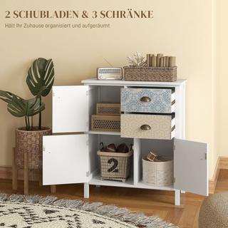 Northio Buffet, Armoire D'Appoint En Shabby Chic, Bois, Coloré, 68X34X80Cm  