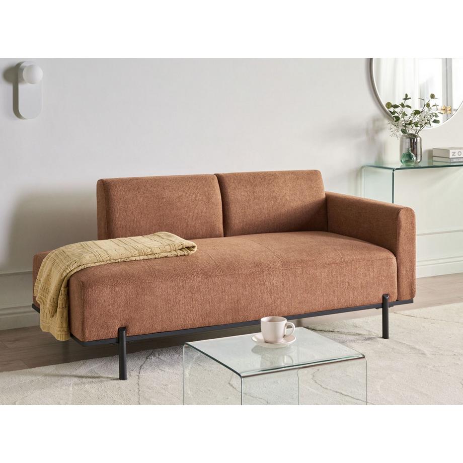 Beliani Chaise longue en Lin synthétique Minimaliste SAVASSE  