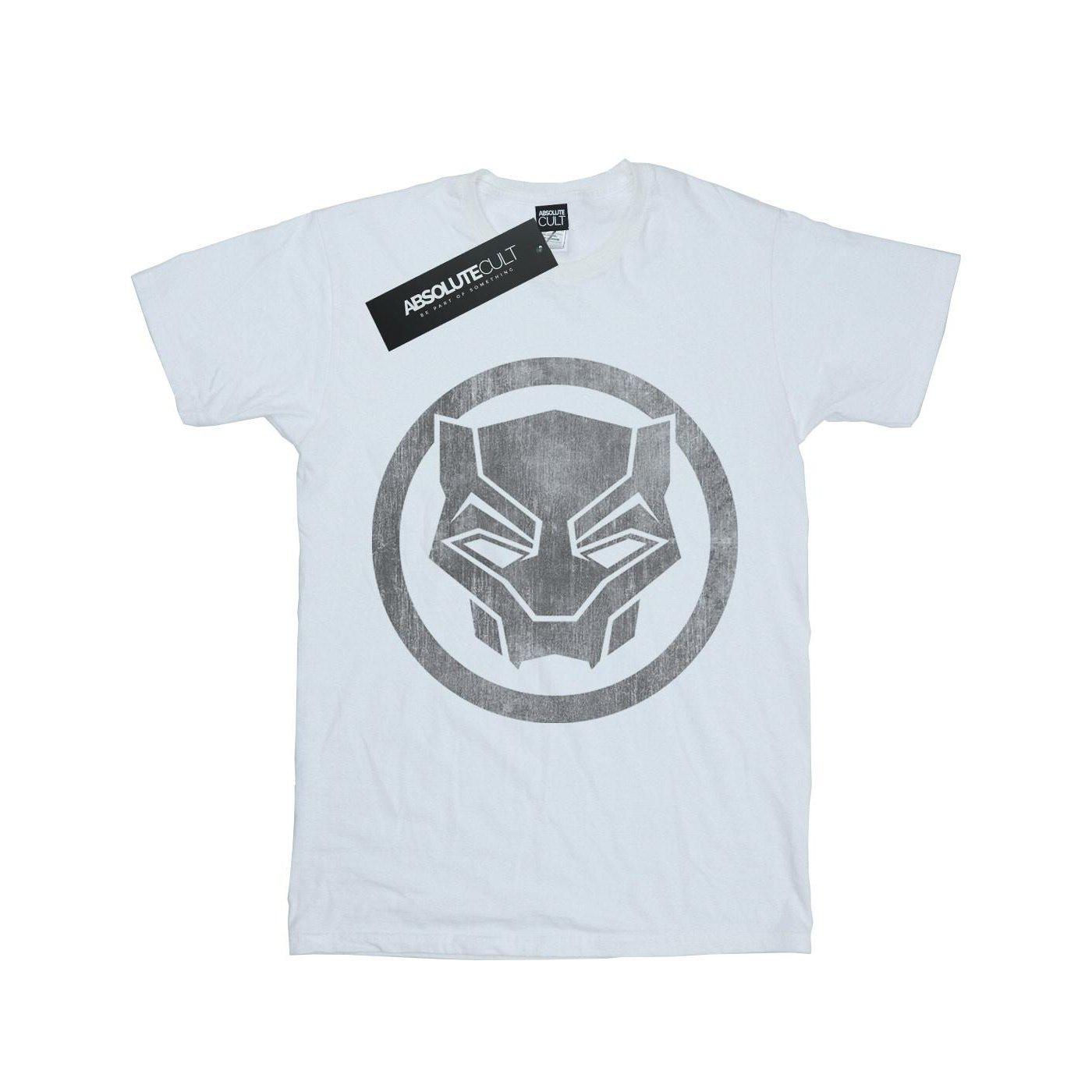 Image of Black Panther Distressed Icon Tshirt Unisex Weiss 128