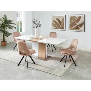 Vente-unique Lot de 6 chaises Velours métal KELINE  