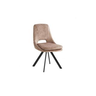 Vente-unique Lot de 6 chaises Velours métal KELINE  