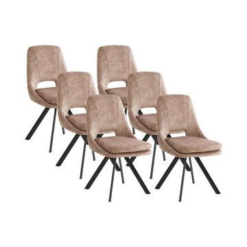 Lot de 6 chaises Velours métal KELINE