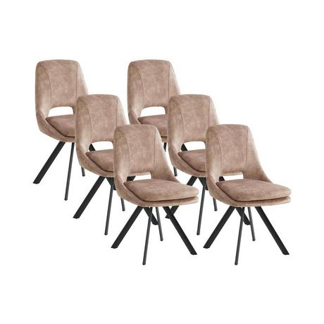 Vente-unique Lot de 6 chaises Velours métal KELINE  