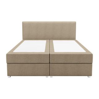 Ysmée Boxspringbett komplett mit Bett-Kopfteil + Lattenrost + Matratze + Topper - 140 x 200 cm - Stoff - Beige - ONAN von YSMÉE  
