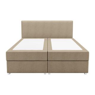 Ysmée Set completo boxspring Testata + Rete a doghe + Materasso + topper 140 x 200 cm Tessuto Beige - ONAN di YSMÉE  