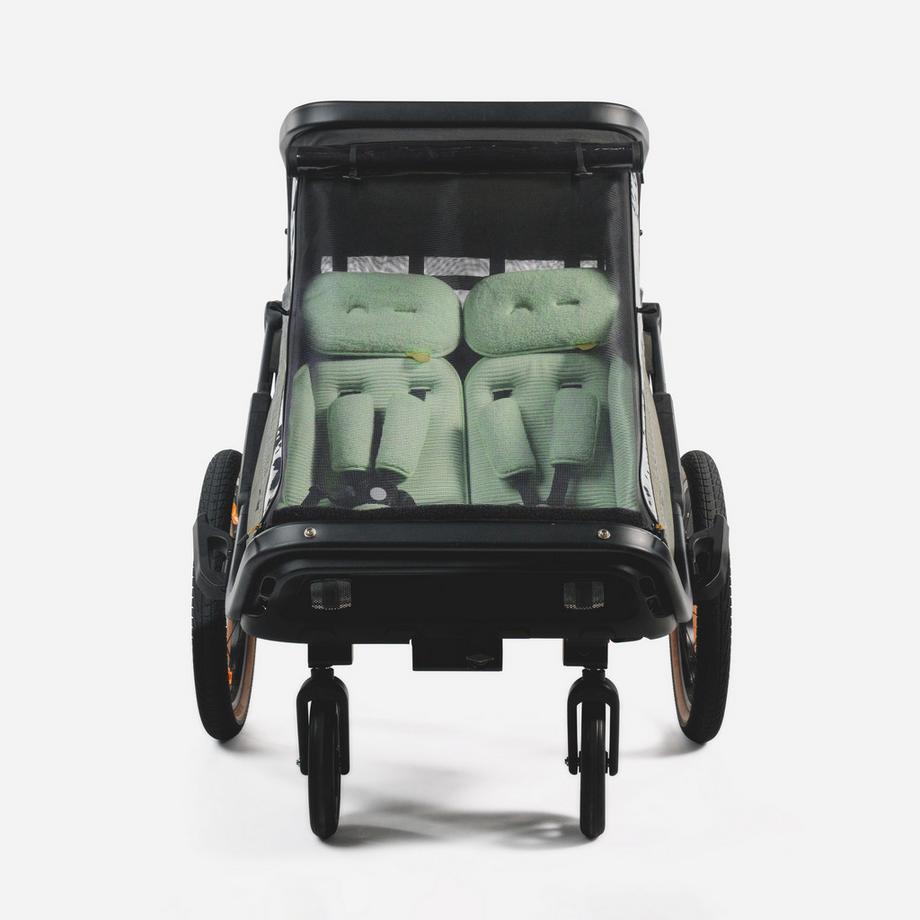 ROCKRIDER  Kinderveloanhänger kompakt faltbar 2 Plätze, Kinderwagen, Expl 900 