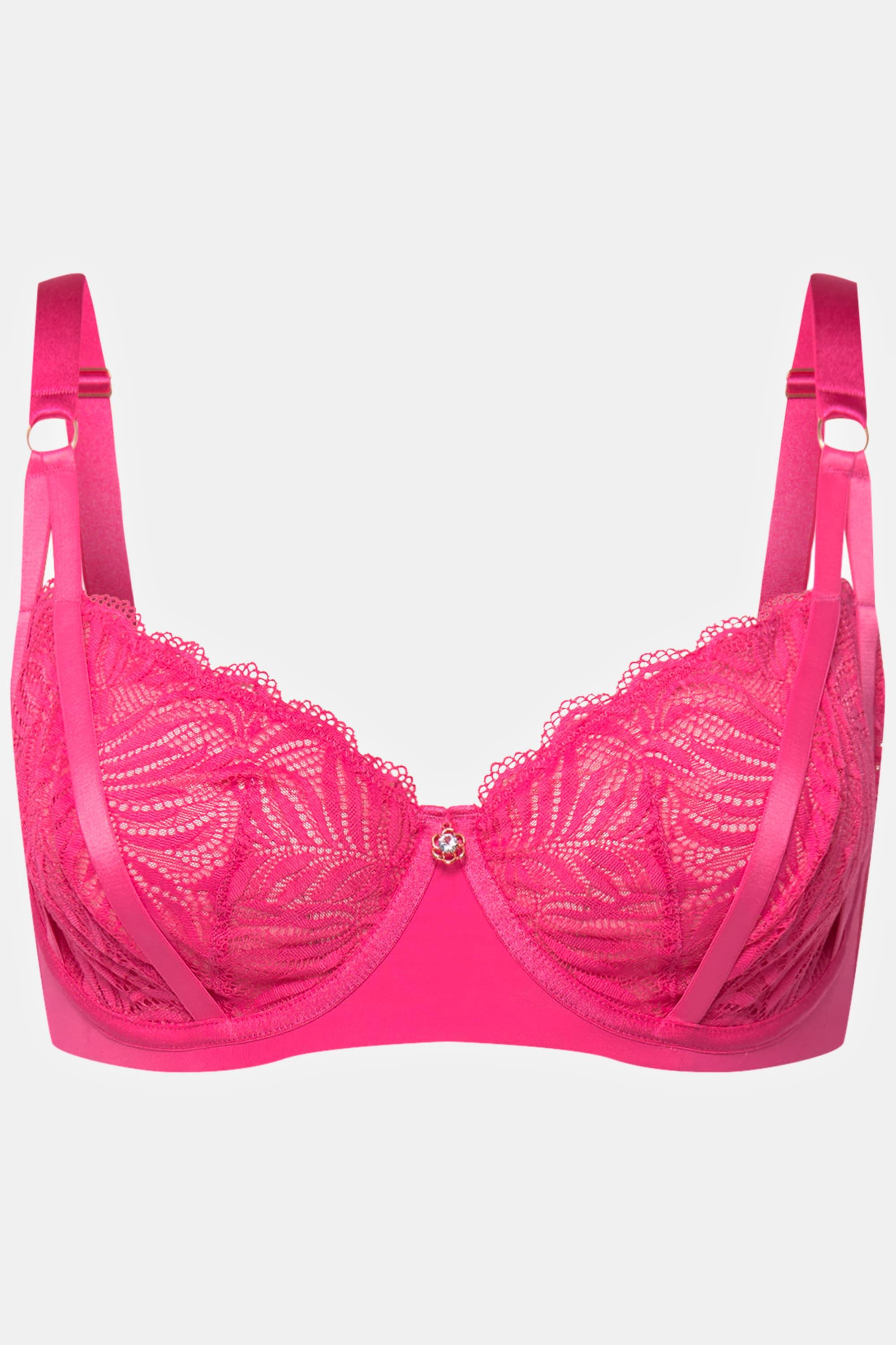 Ulla Popken  Reggiseno con ferretto, pizzo, mesh, spalline formate da più elementi e coppa C-E 