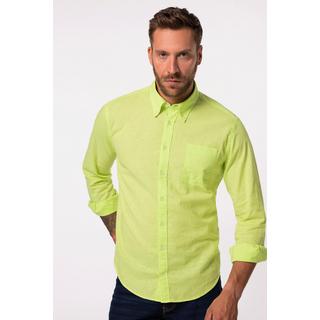 JP1880  Chemise en lin mélangé. Manches longues et col à pointes boutonnées - coupe Modern Fit 